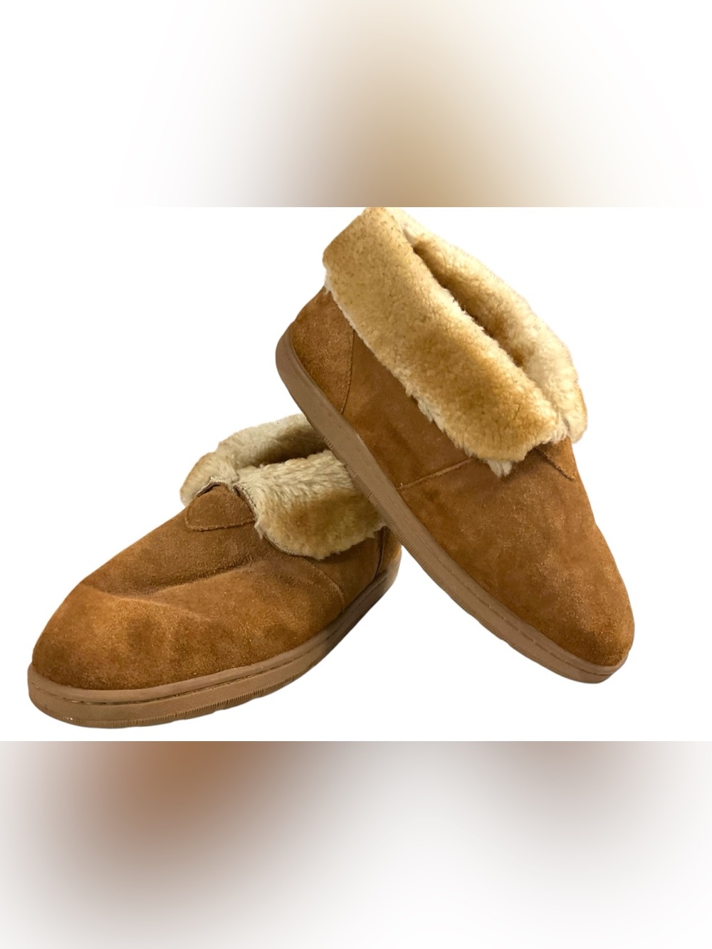 Lamo Ladies Doubleface Bootie Chestnut Suede Shearling-Lined Slip-Ons Size 10